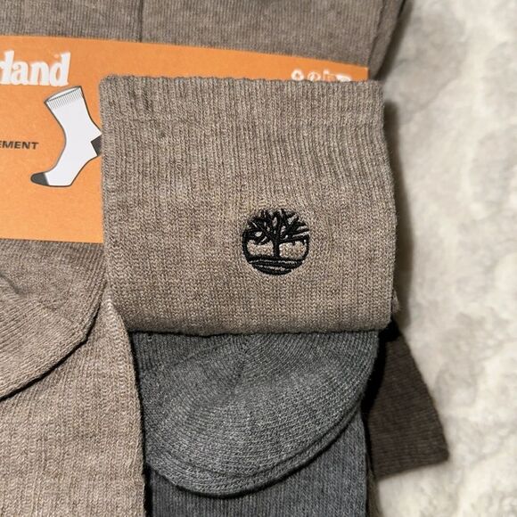 Timberland L 9-13 Brown Tan Green Gray Performance Cushioned Crew Socks 5pk - Picture 11 of 11
